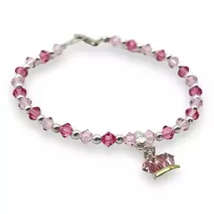 SWA-SIN Pulsera Cristal SWA con Dije Corona Rosa Plata Italiana en internet