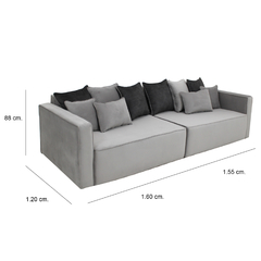 Sofá Burbuja Terciopelo Silver - Ganza Muebles