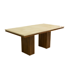 Mesa Romy rectangular c/ marmol Bellagio beige - comprar en línea