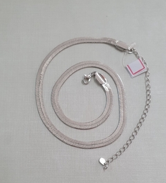 Choker colar fita 0,5 ródio branco - comprar online