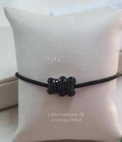 Pulseira regulável urso TED todo cravejado de zircônias dupla face na internet