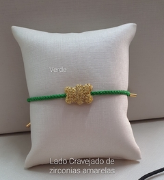 Imagem do Pulseira regulável urso TED todo cravejado de zircônias dupla face