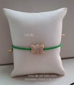 Pulseira regulável urso TED todo cravejado de zircônias dupla face - loja online