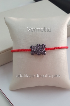 Pulseira regulável urso TED todo cravejado de zircônias dupla face