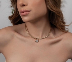 Choker aro com pingente cristal - Camilla Caliari | Semijoias | Compre Online