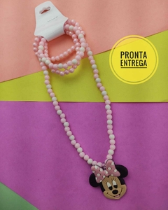 Kit colar e pulseiras Minnie (PRONTA ENTREGA)