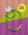 Kit Colar e pulseira Verde Neon (PRONTA ENTREGA)