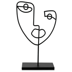 Escultura Face Preta em Metal - comprar online