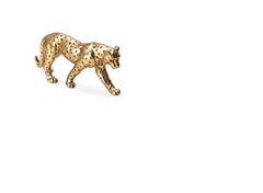 Leopardo em Poliresina Dourado