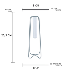 Vaso Metal/Vidro Aramado Cinza - rodecora