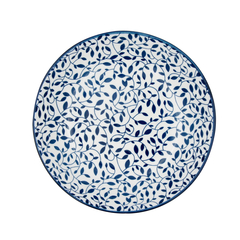 Prato Fundo Floral Azul e Branco - comprar online