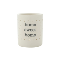 Castiçal Porcelana Home Sweet Home Branco