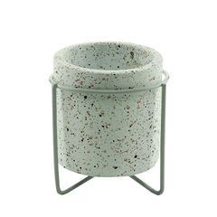 Cachepot Concreto Granilite Metal Stand