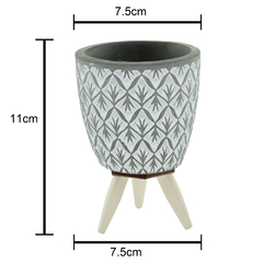 Cachepot Concreto com Pé de Madeira - comprar online