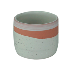 Cachepot Cerâmica Rose Stripe Branco