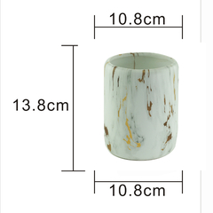 Cachepot efeito marmorizado gold marble - comprar online