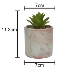 Vaso Cerâmica Rosa Marmorizado com planta - comprar online