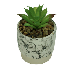 Vaso Cerâmica Branco Double Marble com Planta na internet