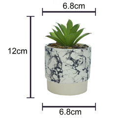 Vaso Cerâmica Branco Double Marble com Planta - comprar online