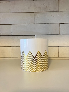 Cachepot Branco com Dourado - OUTLET - comprar online