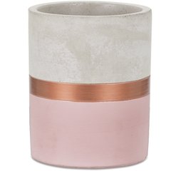 Vaso em Cimento Queimado com detalhes em Cobre