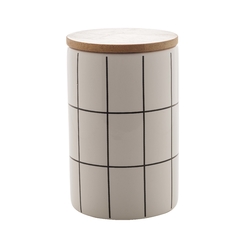 Potiche decorativo grid com tampa em bambu - comprar online