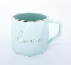 Caneca Love com borda Dourada - comprar online