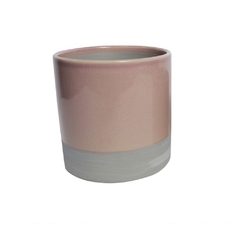 Vaso em Cerâmica Duo Rosa e Cinza - comprar online