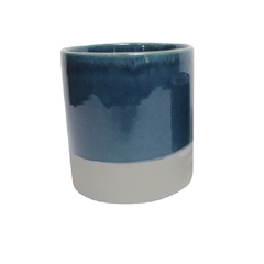 Vaso em Cerâmica Duo Azul e Cinza - comprar online