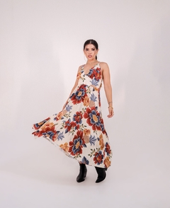 VESTIDO ALCINHA FLORAL FUNDO OFF