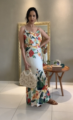 VESTIDO LONGO FLORAL - LARA BRECHÓ