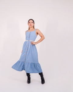 VESTIDO MIDI JEANS COM BOTÕES