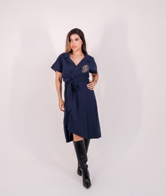 VESTIDO ENVELOPE AZUL MARINHO