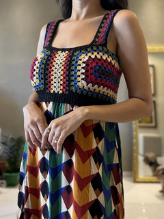 VESTIDO MIDI CROCHE FARM na internet