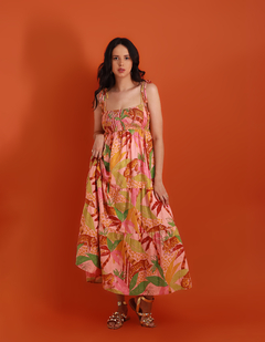 VESTIDO LINHO ESTAMPADO FARM - loja online