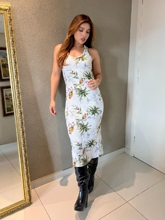 VESTIDO MIDI ESTAMPA PASSAROS