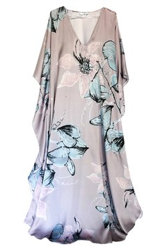 Kaftan Longo Floral Nude - comprar online