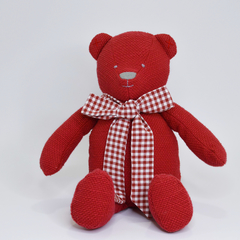 Urso de Tecido Grande Vermelho Vichy - comprar online