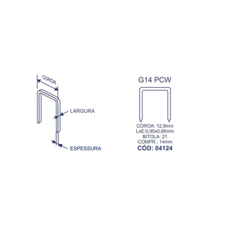 GRAMPO EM BARRETES G-14PCW CX 05UN