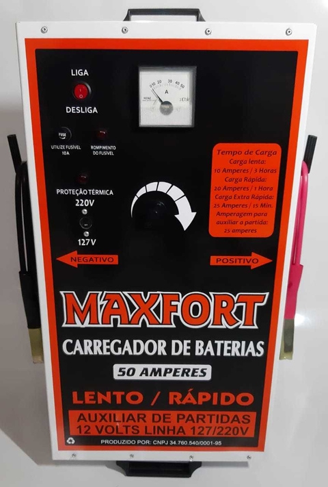 CARREGADOR DE BATERIA 50AMP 12V MAXFORT