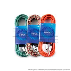 105 Cable 6mts. Plug-Plug, Mallado, Neon