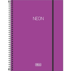 Caderno espiral univ. capa plástica 80 fls - Neon