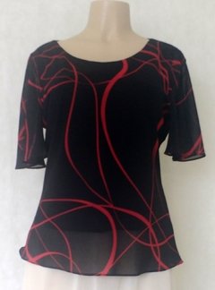 Blusa Estampada Preta