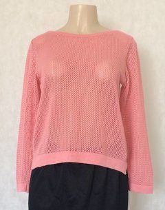 Blusa Tricot Rosa Manga Longa - Produtiva