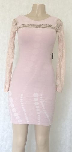 Vestido Manga Longa Com Renda - Credencial X