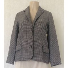 Blazer De Lã Xadrez Pie De Poule