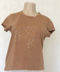 Camiseta Marrom Com Strass - Prg Story