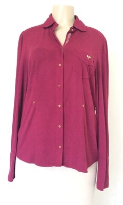 Camisa Suede Manga Longa Bordo - Amelie Amora