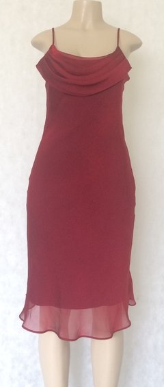 Vestido Vermelho Alças Finas - Material