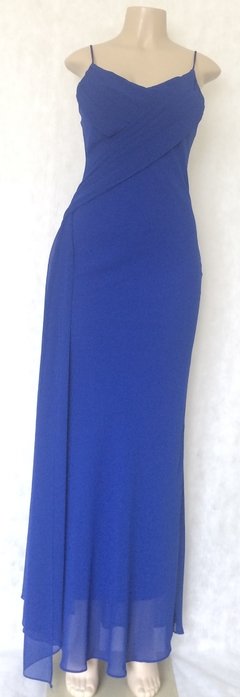 Vestido Azul Royal Longo - Material